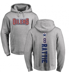 NHL Adidas Edmonton Oilers #8 Ty Rattie Ash Backer Pullover Hoodie