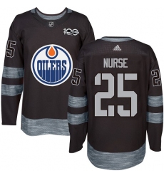 Men's Adidas Edmonton Oilers #25 Darnell Nurse Authentic Black 1917-2017 100th Anniversary NHL Jersey