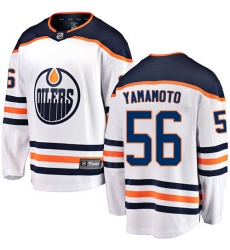 Youth Edmonton Oilers #56 Kailer Yamamoto Fanatics Branded White Away Breakaway NHL Jersey