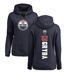 NHL Women's Adidas Edmonton Oilers #62 Eric Gryba Navy Blue Backer Pullover Hoodie
