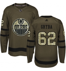 Youth Adidas Edmonton Oilers #62 Eric Gryba Authentic Green Salute to Service NHL Jersey