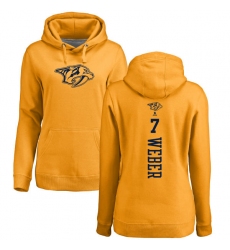 NHL Women's Adidas Nashville Predators #7 Yannick Weber Gold One Color Backer Pullover Hoodie