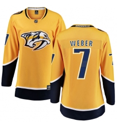 Women's Nashville Predators #7 Yannick Weber Fanatics Branded Gold Home Breakaway NHL Jersey