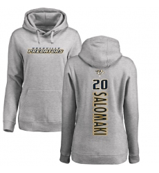 NHL Women's Adidas Nashville Predators #20 Miikka Salomaki Ash Backer Pullover Hoodie