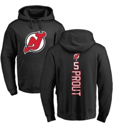NHL Adidas New Jersey Devils #5 Dalton Prout Black Backer Pullover Hoodie