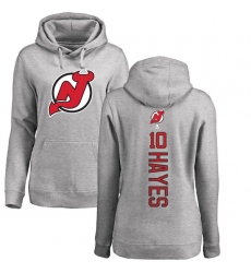 NHL Women's Adidas New Jersey Devils #10 Jimmy Hayes Ash Backer Pullover Hoodie