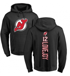 NHL Adidas New Jersey Devils #12 Ben Lovejoy Black Backer Pullover Hoodie