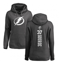 NHL Women's Adidas Tampa Bay Lightning #37 Yanni Gourde Charcoal One Color Backer Pullover Hoodie