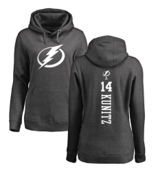 NHL Women's Adidas Tampa Bay Lightning #14 Chris Kunitz Charcoal One Color Backer Pullover Hoodie