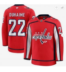 Men's Washington Capitals#22 Brandon Duhaime Red 2024-25 Home Stitched Hockey Jersey