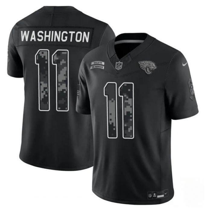 Men's Jacksonville Jaguars #11 Parker Washington Black F.U.S.E. 2026 Salute to Service Limited Football Stitched Jersey