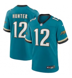Men's Jacksonville Jaguars #12 Travis Hunter Nike Teal 2025 NFL Draft First Round Pick 2nd Alternate Game Jersey