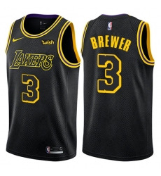Women's Nike Los Angeles Lakers #3 Corey Brewer Swingman Black NBA Jersey - City Edition