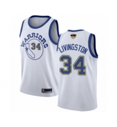 Men's Golden State Warriors #34 Shaun Livingston Swingman White Hardwood Classics 2019 Basketball Finals Bound Basketball Jersey