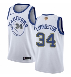 Men's Nike Golden State Warriors #34 Shaun Livingston Swingman White Hardwood Classics 2018 NBA Finals Bound NBA Jersey