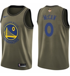 Men's Nike Golden State Warriors #0 Patrick McCaw Swingman Green Salute to Service 2018 NBA Finals Bound NBA Jersey