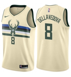 Women's Nike Milwaukee Bucks #8 Matthew Dellavedova Swingman Cream NBA Jersey - City Edition