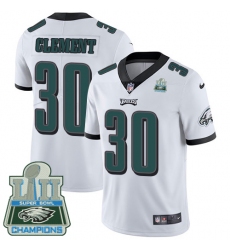 Youth Nike Philadelphia Eagles #30 Corey Clement White Vapor Untouchable Limited Player Super Bowl LII Champions NFL Jersey
