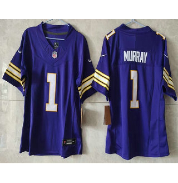Women's Minnesota Vikings #1 Kyler Murray Limited Purple Classic Vapor Jersey