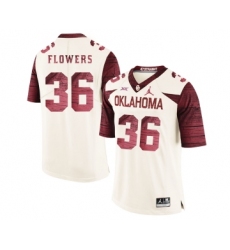 Oklahoma Sooners 36 Dimitri Flowers White 47 Game Winning Streak College Football Jersey