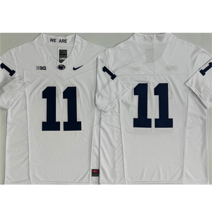 Men's Penn State Nittany Lions #11 Abdul Carter White 2024 F.U.S.E. No Name Stitched Jersey