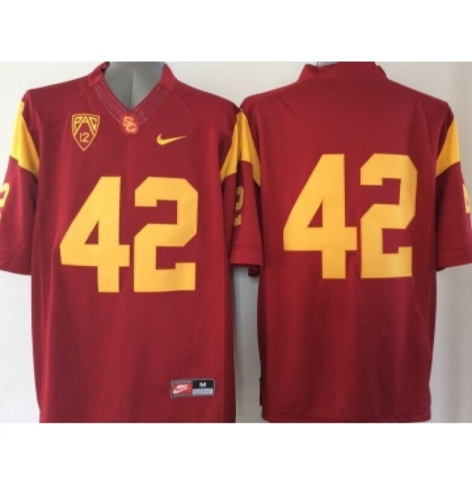 USC Trojans #42 Red College Jersey