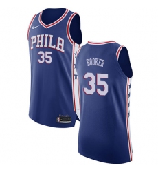 Men's Nike Philadelphia 76ers #35 Trevor Booker Authentic Blue NBA Jersey - Icon Edition