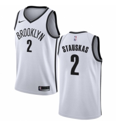 Women's Nike Brooklyn Nets #2 Nik Stauskas Swingman White NBA Jersey - Association Edition