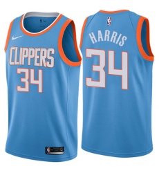 Men's Nike Los Angeles Clippers #34 Tobias Harris Swingman Blue NBA Jersey - City Edition