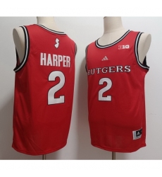 Men's Rutgers Scarlet Knights #2 Dylan Harper Red Stitched Basketball Jersey