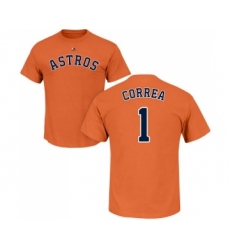 MLB Nike Houston Astros #1 Carlos Correa Orange Name & Number T-Shirt