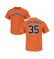 MLB Nike Houston Astros #35 Justin Verlander Orange Name & Number T-Shirt