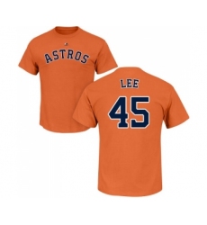 MLB Nike Houston Astros #45 Carlos Lee Orange Name & Number T-Shirt