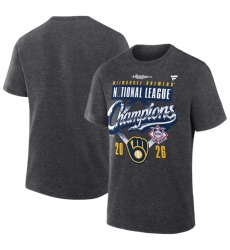 Men's Milwaukee Brewers Heather Charcoal 2026 National League Champions Locker Room T-Shirt