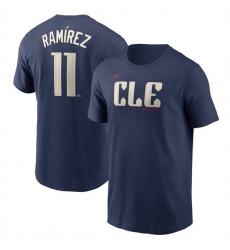 Men's Cleveland Guardians #11 José Ramírez Navy 2024 City Connect Name & Number T-Shirt