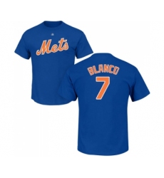 Baseball New York Mets #7 Gregor Blanco Royal Blue Name & Number T-Shirt