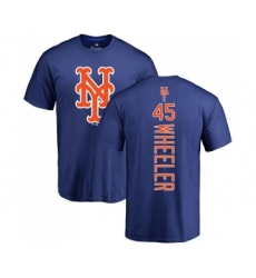 MLB Nike New York Mets #45 Zack Wheeler Royal Blue Backer T-Shirt