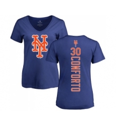MLB Women's Nike New York Mets #30 Michael Conforto Royal Blue Backer T-Shirt