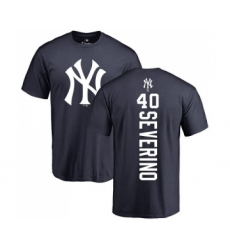 MLB Nike New York Yankees #40 Luis Severino Navy Blue Backer T-Shirt