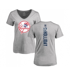 MLB Women's Nike New York Yankees #17 Matt Holliday Ash Backer T-Shirt