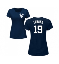 MLB Women's Nike New York Yankees #19 Masahiro Tanaka Navy Blue Name & Number T-Shirt