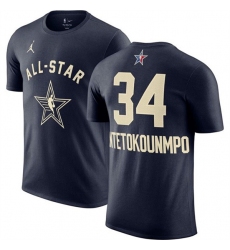 Men's 2024 All-Star #34 Giannis Antetokounmpo Navy T-Shirt