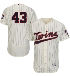 Men's Majestic Minnesota Twins #43 Addison Reed Cream Alternate Flex Base Authentic Collection MLB Jersey