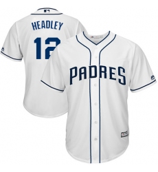 Youth Majestic San Diego Padres #12 Chase Headley Authentic White Home Cool Base MLB Jersey