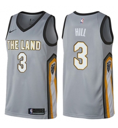 Men's Nike Cleveland Cavaliers #3 George Hill Swingman Gray NBA Jersey - City Edition