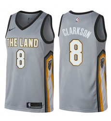 Men's Nike Cleveland Cavaliers #8 Jordan Clarkson Swingman Gray NBA Jersey - City Edition