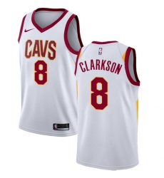 Women's Nike Cleveland Cavaliers #8 Jordan Clarkson Swingman White NBA Jersey - Association Edition