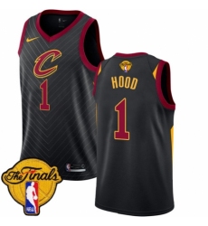 Women's Nike Cleveland Cavaliers #1 Rodney Hood Authentic Black 2018 NBA Finals Bound NBA Jersey Statement Edition