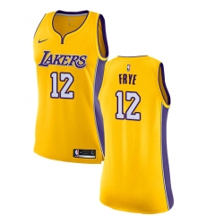 Women's Nike Los Angeles Lakers #12 Channing Frye Authentic Gold Home NBA Jersey - Icon Edition