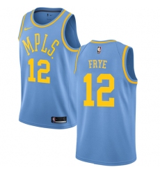 Youth Nike Los Angeles Lakers #12 Channing Frye Authentic Blue Hardwood Classics NBA Jersey